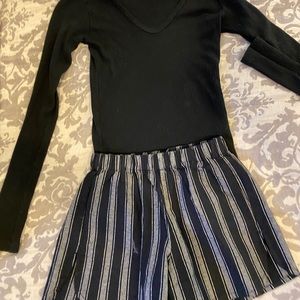 Stripped black and grey shorts